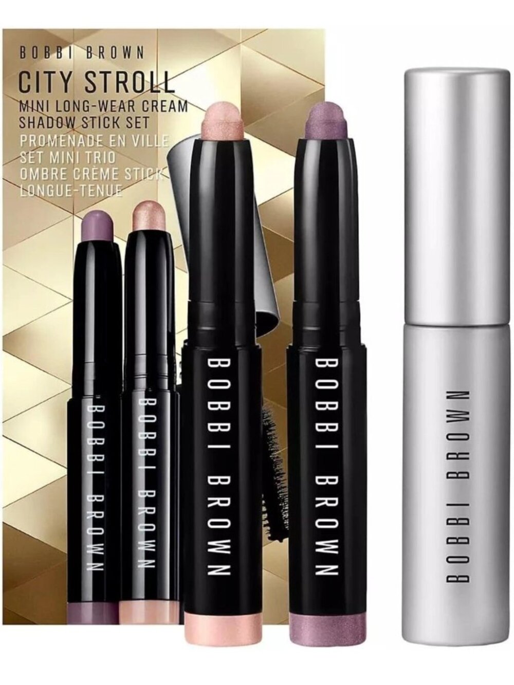 BOBBI BROWN Mini Long-Wear Cream Shadow Sticks & Mascara Set New in Box